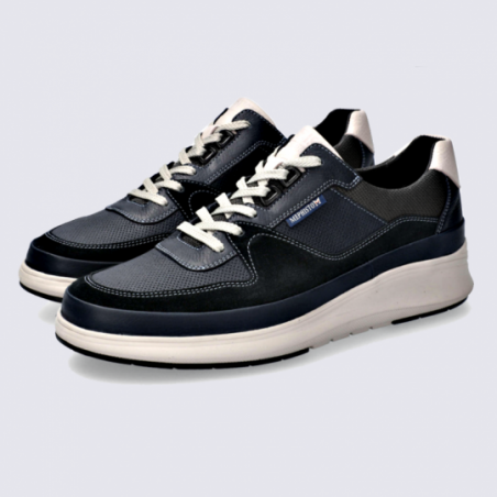 Baskets Mephisto, baskets légères homme en cuir navy