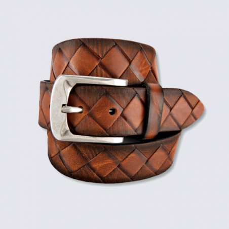 Ceinture Bernd Götz, ceinture élégante femme en cuir cognac