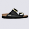 Mules Mephisto, mules plates tendances femme en cuir vernis noir Mules Mephisto, mules plates tendances femme en cuir vernis noir