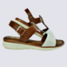Sandales Ara, sandales tendances femme en cuir blanc cognac Sandales Ara, sandales tendances femme en cuir blanc cognac
