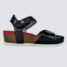 Sandales Ara, sandales compensées femme en cuir bleu Sandales Ara, sandales compensées femme en cuir bleu