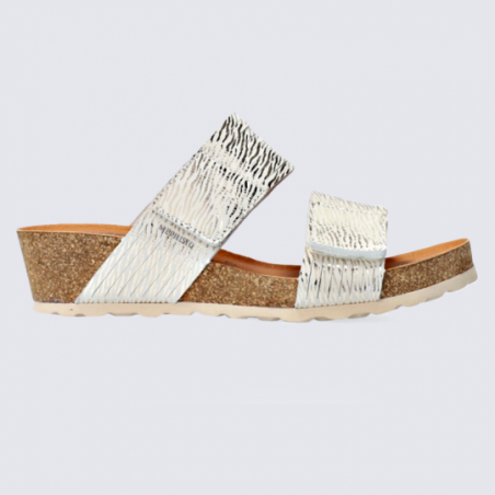 mules compensees femme