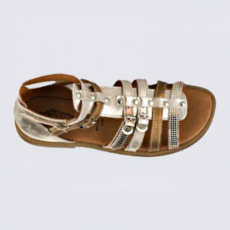 Sandales Bellamy, sandales tendances filles en cuir or