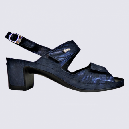 Sandales Vital, sandales tendances femme en cuir bleu scandale