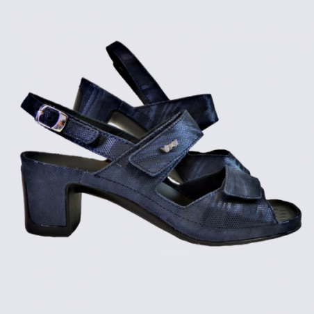 Sandales Vital, sandales tendances femme en cuir bleu scandale
