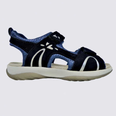 Sandales Superfit, sandales filles en cuir bleu