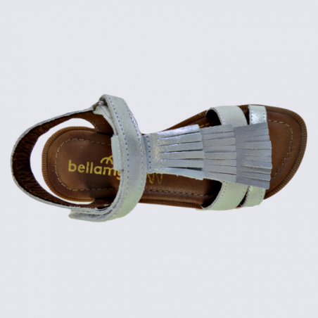 Sandales Bellamy, sandales légères fille en cuir argent