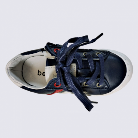 Baskets Bellamy, baskets sportswear garçon en cuir marine