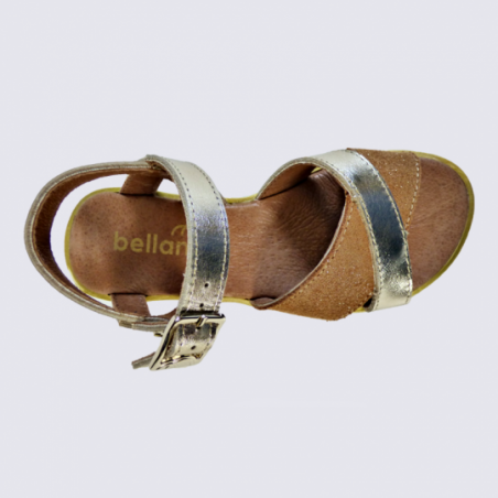 Sandales Bellamy, sandales à paillettes filles en cuir or caramel Sandales Bellamy, sandales à paillettes filles en cuir or caramel