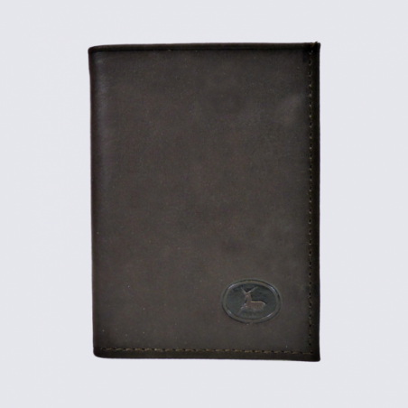 Porte-cartes Frandi, porte-cartes homme en cuir marron