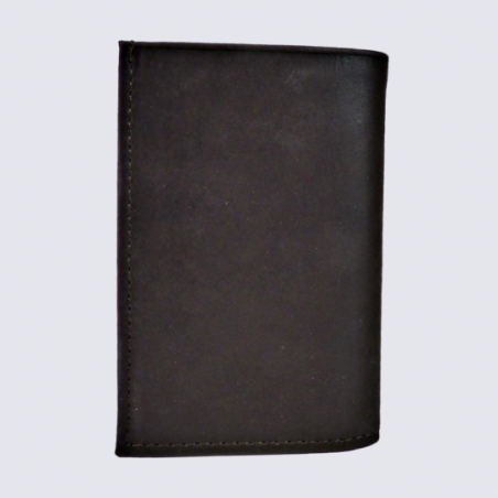 Porte-cartes Frandi, porte-cartes homme en cuir marron