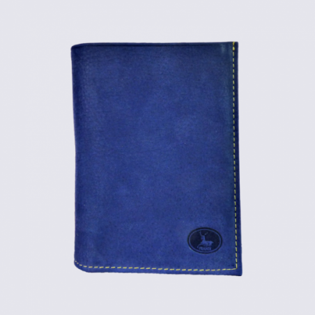 Portefeuille Frandi, portefeuille chic homme en cuir bleu france