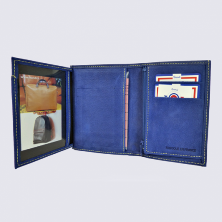 Portefeuille Frandi, portefeuille homme en cuir bleu france Portefeuille Frandi, portefeuille homme en cuir bleu france