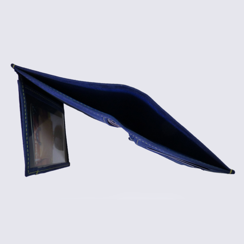 Portefeuille Frandi, portefeuille homme en cuir bleu france