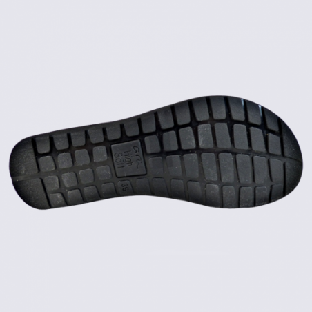 Sandales Ara, sandales compensées femme en cuir et textile noir Sandales Ara, sandales compensées femme en cuir et textile noir