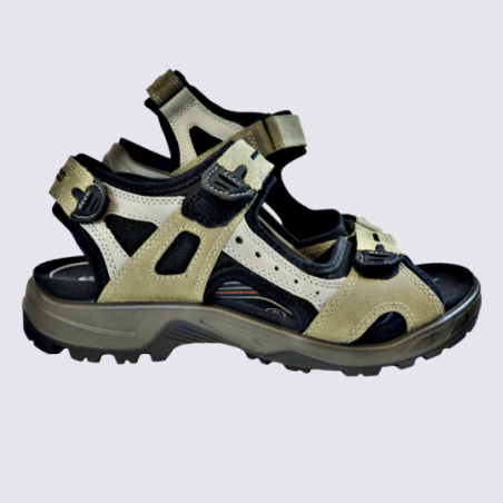 Sandales Ecco, sandales sport confortables homme en cuir vetivier