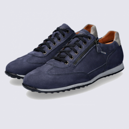 Baskets Mephisto, baskets élégantes homme en cuir navy