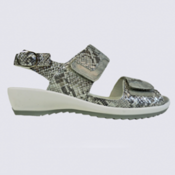 Sandales Waldlaufer, sandales confortables femme en cuir asphalte