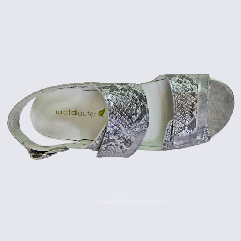 Sandales Waldlaufer, sandales confortables femme en cuir asphalte