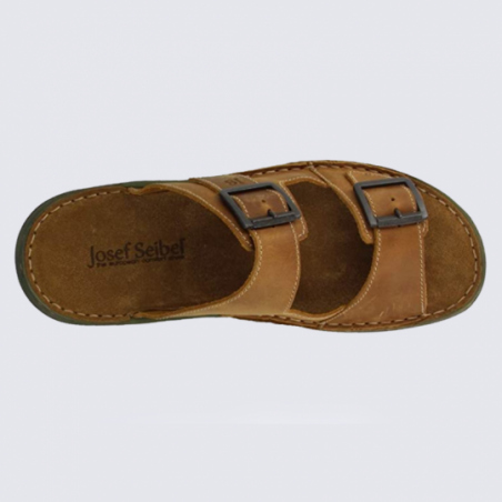 Sandales Josef Seibel, sandales confortables homme en cuir chataigne