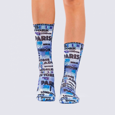 Chaussettes Wigglesteps, chaussettes été femme bleu