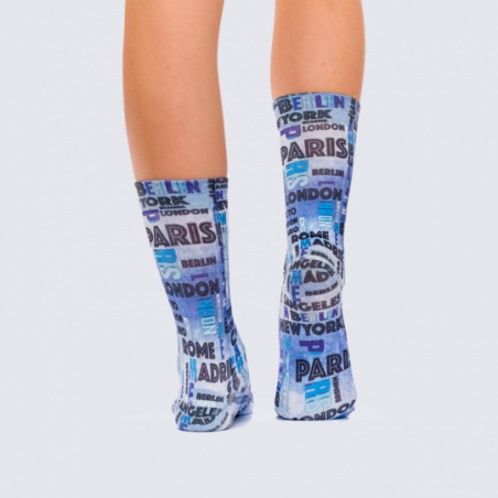 Chaussettes Wigglesteps, chaussettes été femme bleu