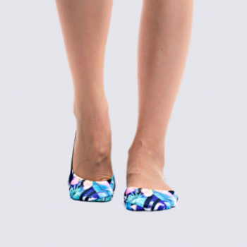 Chaussettes Wigglesteps, chaussettes invisibles été motif végétal femme multicolore