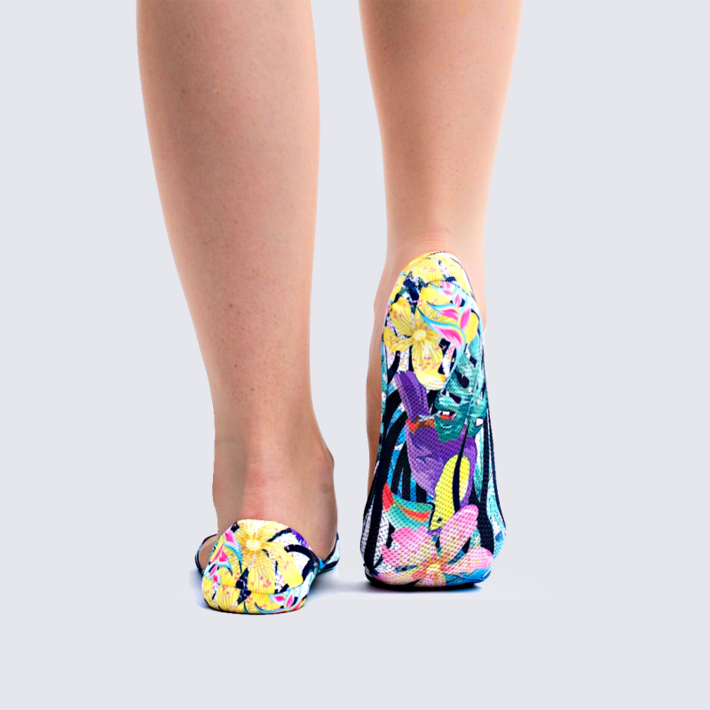 Chaussettes Wigglesteps, chaussettes invisibles été motif végétal femme multicolore