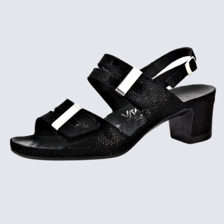 Sandales Vital, sandales tendances femme en cuir noir
