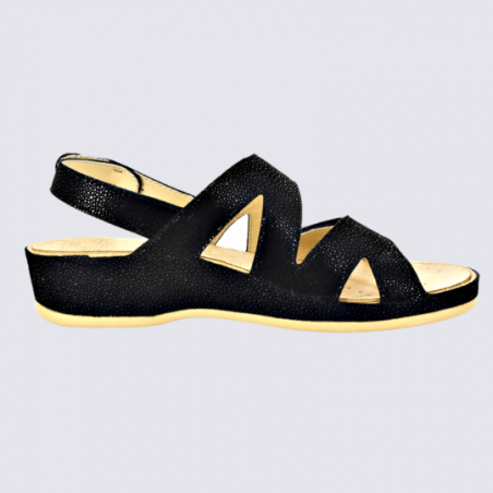 Sandales Vital, sandales femme en cuir noir