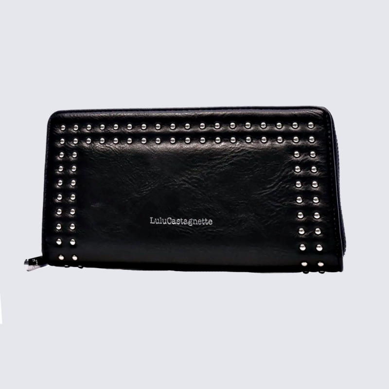 Pochette Lulu Castagnette, pochette femme en cuir noir