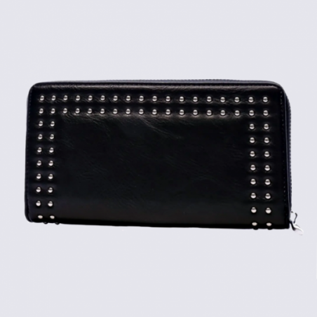 Pochette Lulu Castagnette, pochette femme en cuir noir