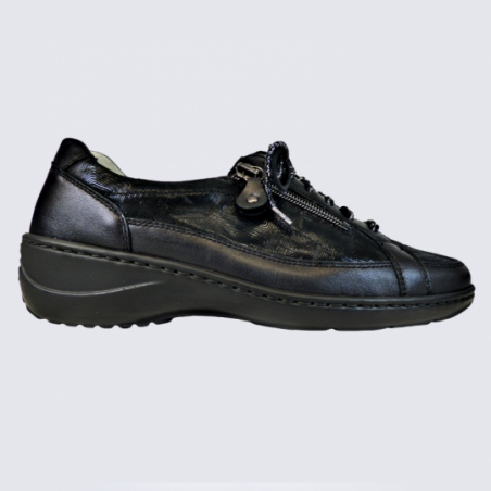 Chaussures Waldlaufer, chaussures à lacets femme en cuir noir