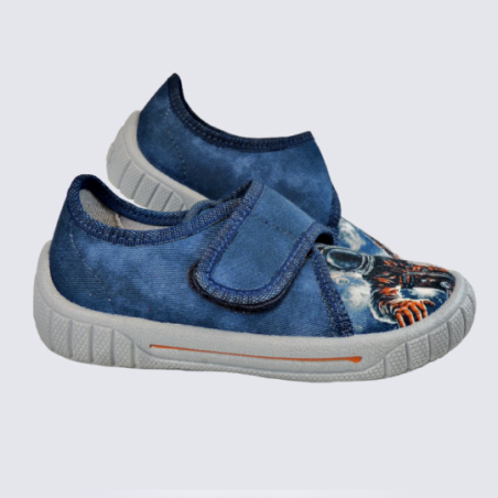 Chaussons Superfit, chaussons à velcros astronaute garçon bleu