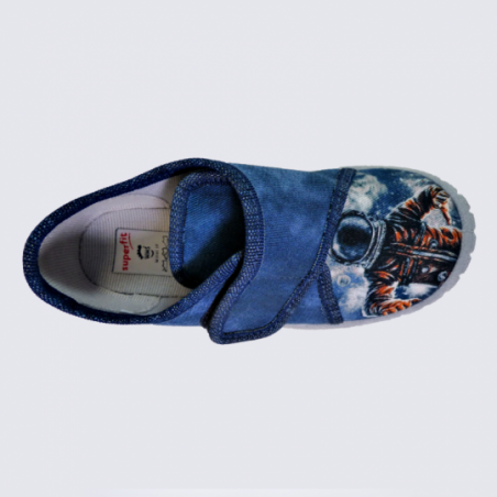 Chaussons Superfit, chaussons à velcros astronaute garçon bleu