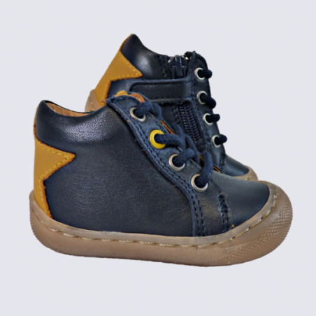 Chaussures Bellamy, chaussures à lacets garçon en cuir marine