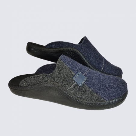 Mules Westland by Josef Seibel, mules confort homme en laine bleu foncé