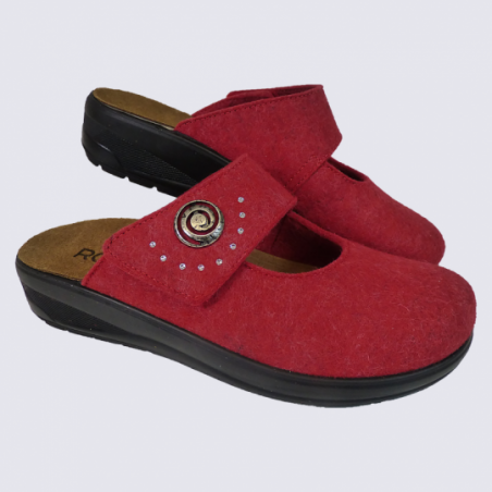 Mules Rohde, mules femme en laine rouge baiser