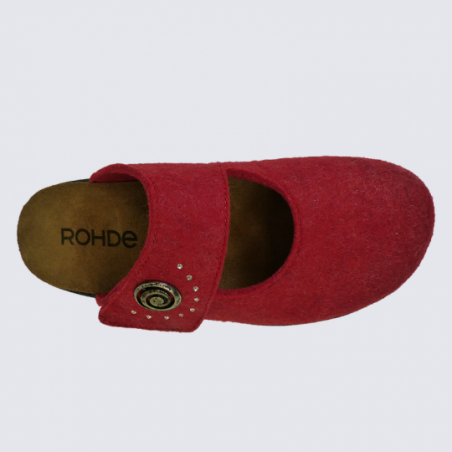 Mules Rohde, mules femme en laine rouge baiser