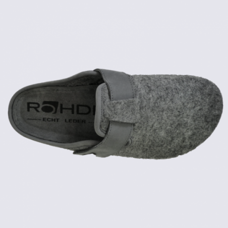 Mules Rohde, mules homme en laine gris