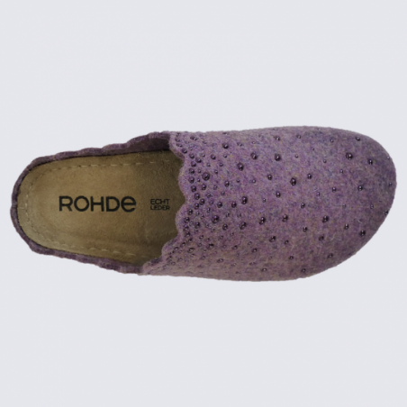 Mules Rohde, mules femme tendances en laine rose