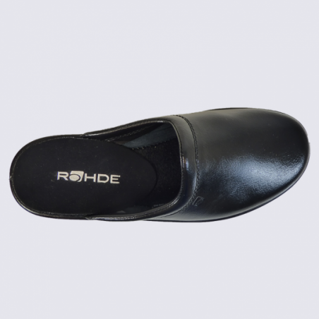 Mules Rhode, mules homme en cuir vernis noir