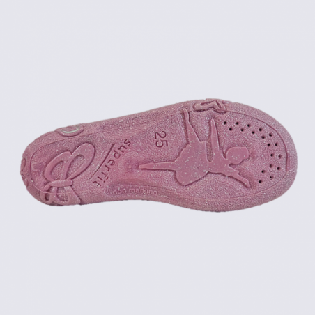 Chaussons pour fille Superfit à velcro motif étoile rose et gris