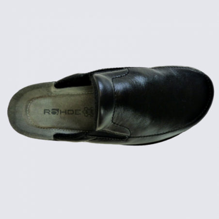 Mules Rohde, mules homme en cuir noir