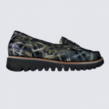 Mocassins Waldläufer, mocassins femme en cuir scot noir
