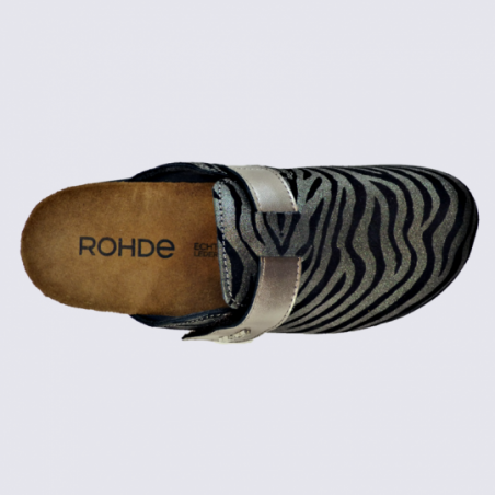 Mules Rohde, mules pour femme en cuir vieil argent