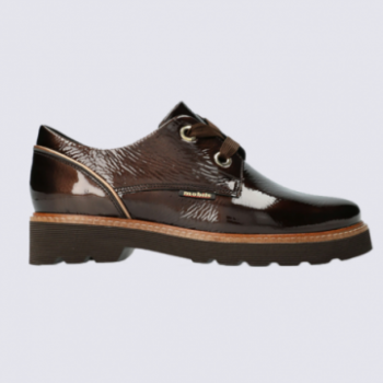 Chaussures Mobils, chaussures à lacets femme en cuir bronze