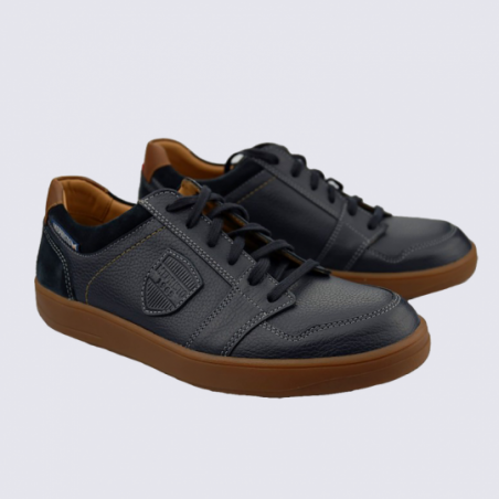 Baskets Mephisto, baskets basses homme en daim et cuir navy