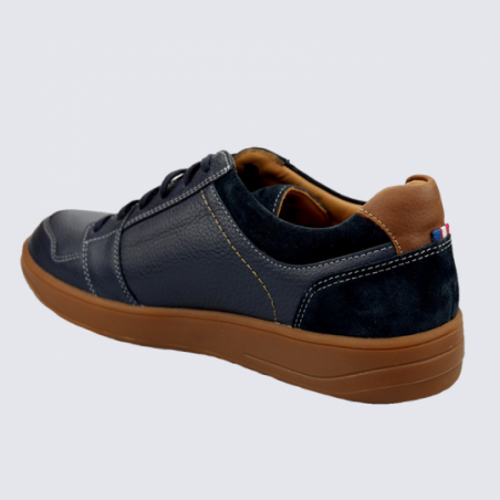 Baskets Mephisto, baskets basses homme en daim et cuir navy