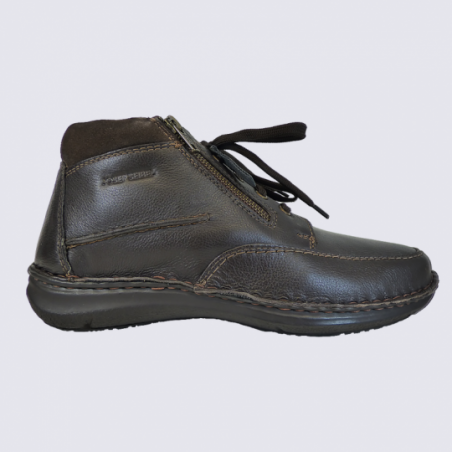 Chaussures Josef Seibel, chaussures montantes confortables homme en cuir marron